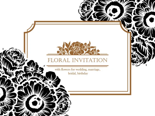 Vintage floral invitation card — Stock Vector