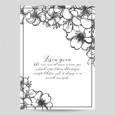 Vintage çiçek davetiye