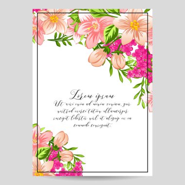 Vintage çiçek davetiye