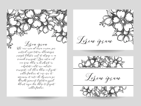 CARTE D'INVITATION FLORALE VINTAGE — Image vectorielle