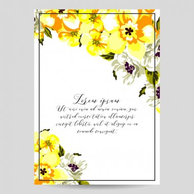 Vintage çiçek davetiye