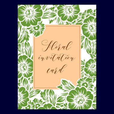 Vintage çiçek davetiye