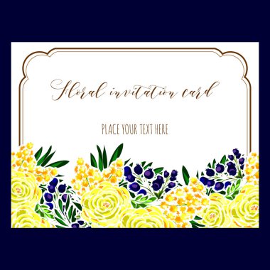 Vintage çiçek davetiye