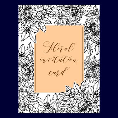 Vintage çiçek davetiye