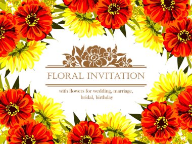 Vintage çiçek davetiye