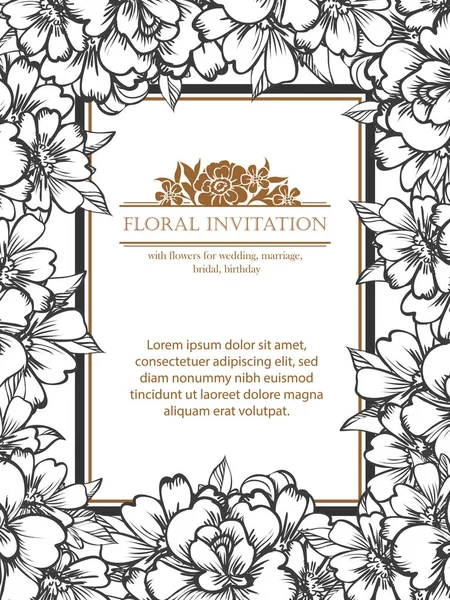 Wzór kwiatowy zaproszenie — Wektor stockowy