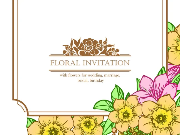 Tarjeta de invitación floral Vintage — Vector de stock