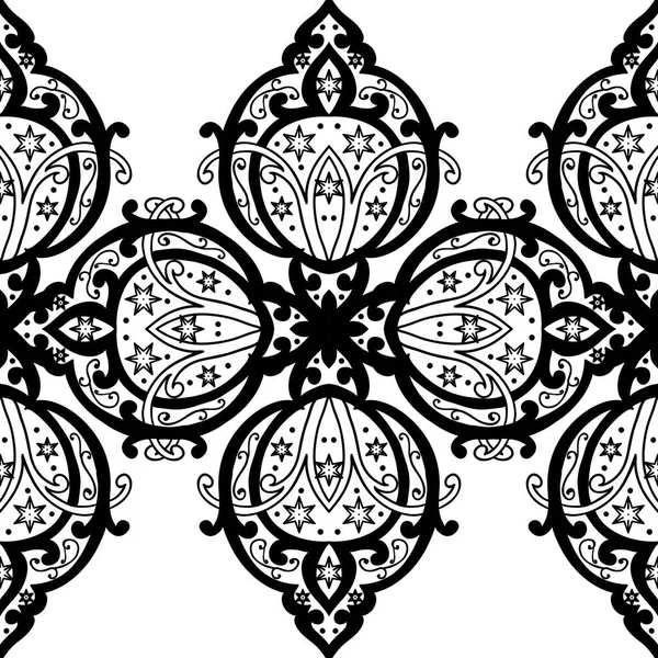 Seamless monochrome ornate pattern — Stock Vector