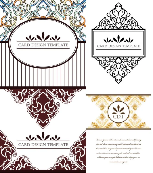 Ornate art invitation cards set — Stock Vector