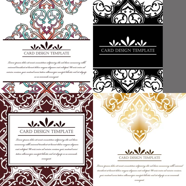 Süslü sanat davetiye kartları seti