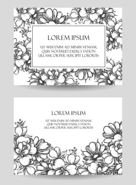 çiçek düğün davetiye kartı