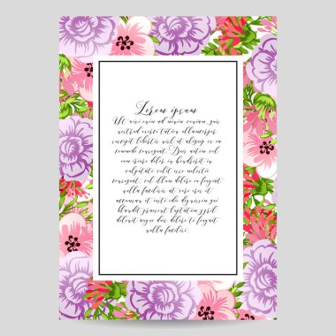 Vintage çiçek davetiye