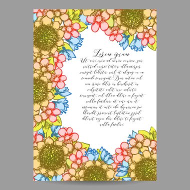 Vintage çiçek davetiye