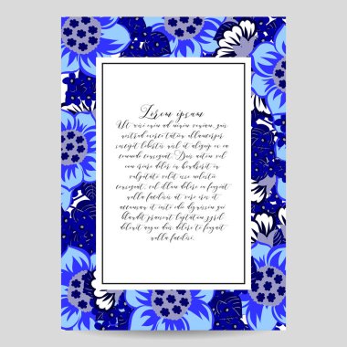 çiçek düğün davetiye kartı