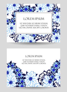 çiçek düğün davetiye kartı