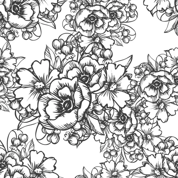 Modèle de fleur sans couture — Image vectorielle