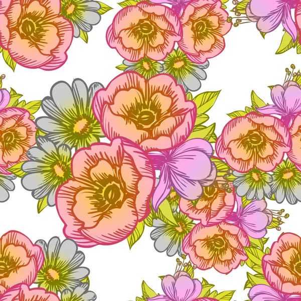 Modèle de fleur sans couture — Image vectorielle