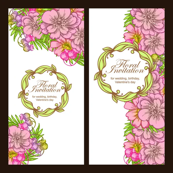 Vintage floral invitation card — Stock Vector