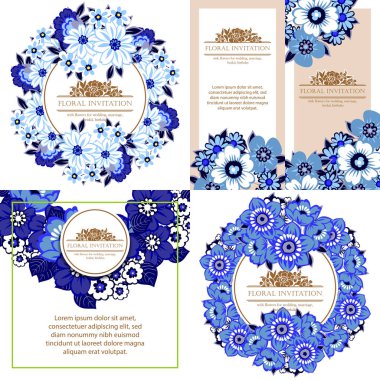 Çiçekli davetiye seti