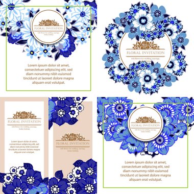 Çiçekli davetiye seti