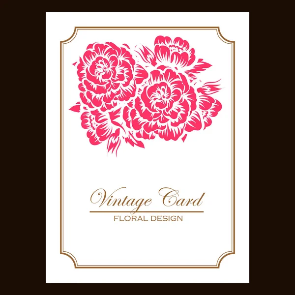 Vintage floral wedding invitation card — Stock Vector