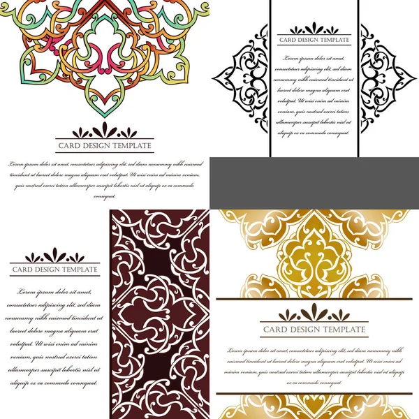 Ornate art invitation cards set — Stock Vector