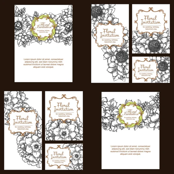 Çiçekli davetiye seti