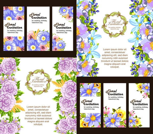 Çiçekli davetiye seti