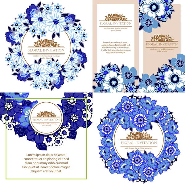 Çiçekli davetiye seti