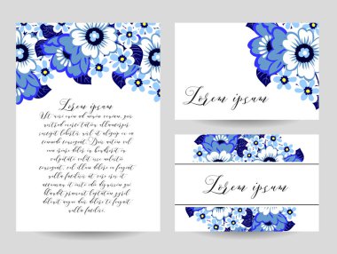 çiçek düğün davetiye kartı