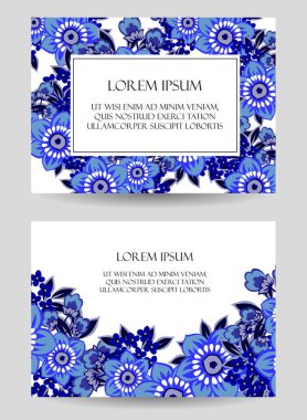 çiçek düğün davetiye kartı