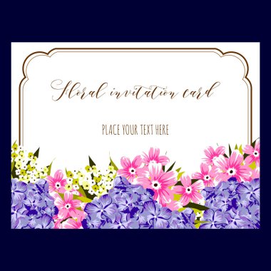 Vintage çiçek davetiye