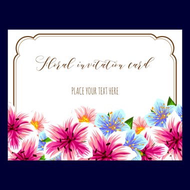 Vintage çiçek davetiye