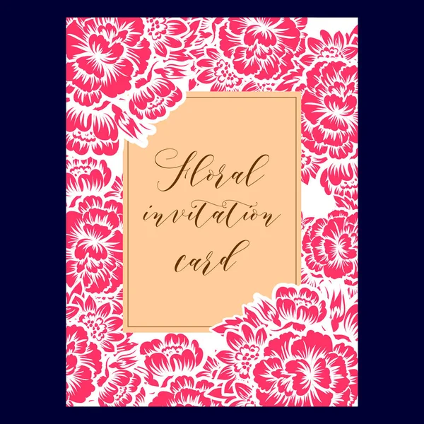 çiçek düğün davetiye kartı