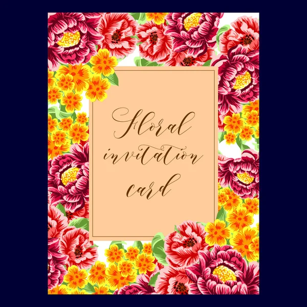 Vintage çiçek davetiye