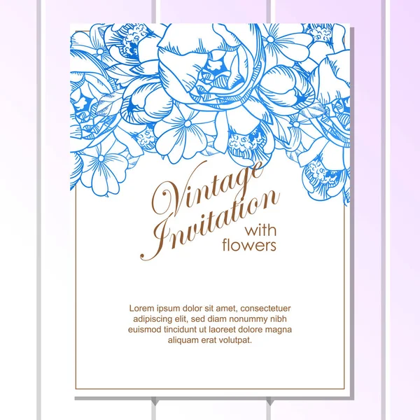 Εκλεκτής ποιότητας floral πάρτι-πρόσκληση κάρτα — Διανυσματικό Αρχείο