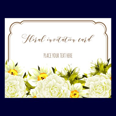 Vintage çiçek davetiye