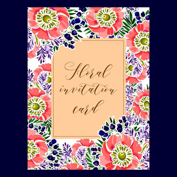 Vintage çiçek davetiye