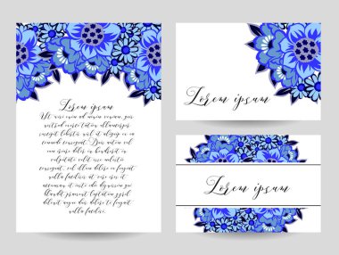 çiçek düğün davetiye kartı