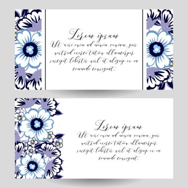 çiçek düğün davetiye kartı