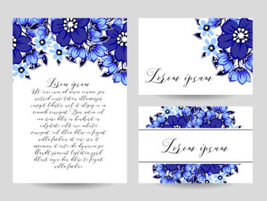 çiçek düğün davetiye kartı