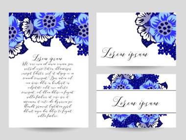 çiçek düğün davetiye kartı