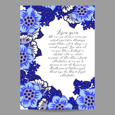 çiçek düğün davetiye kartı