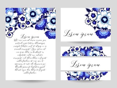 çiçek düğün davetiye kartı