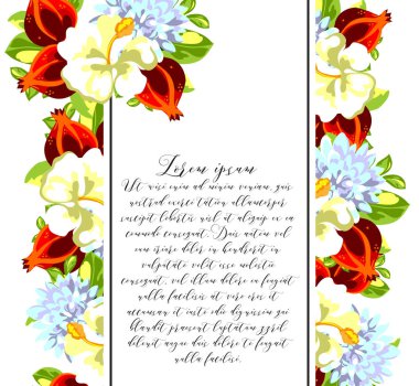 davetiye kartlarla çiçek öğeleri