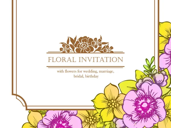 Cartes d'invitation avec des éléments floraux — Image vectorielle