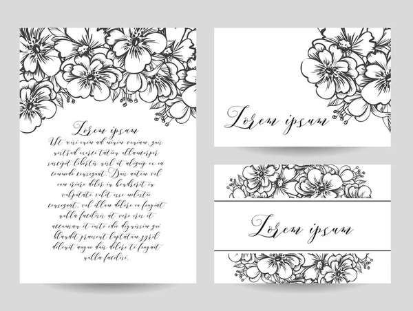 Carte d'invitation de mariage floral vintage — Image vectorielle