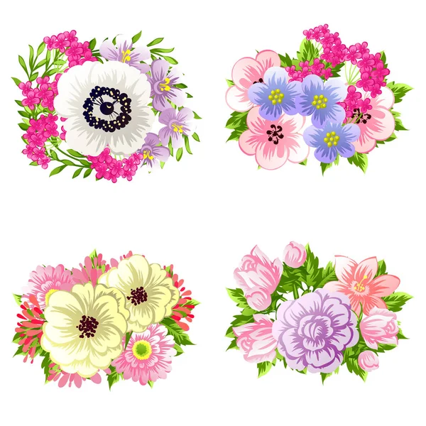 カラフルな花の花束 — ストックベクタ