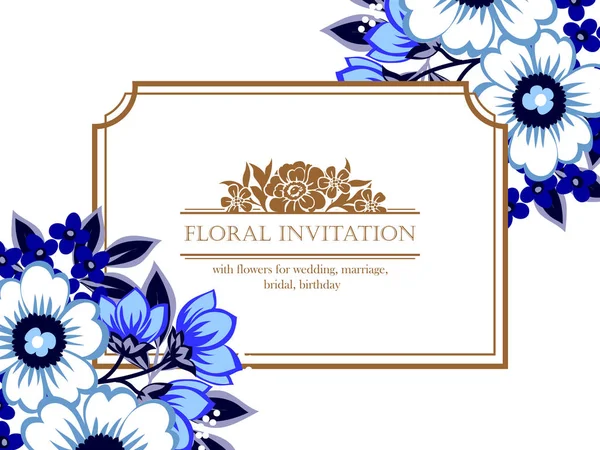 Винтажный цветочный пригласительный билет на свадьбу — стоковый вектор