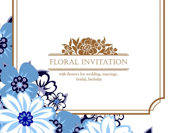 Karta kwiatowy wesele zaproszenie — Wektor stockowy